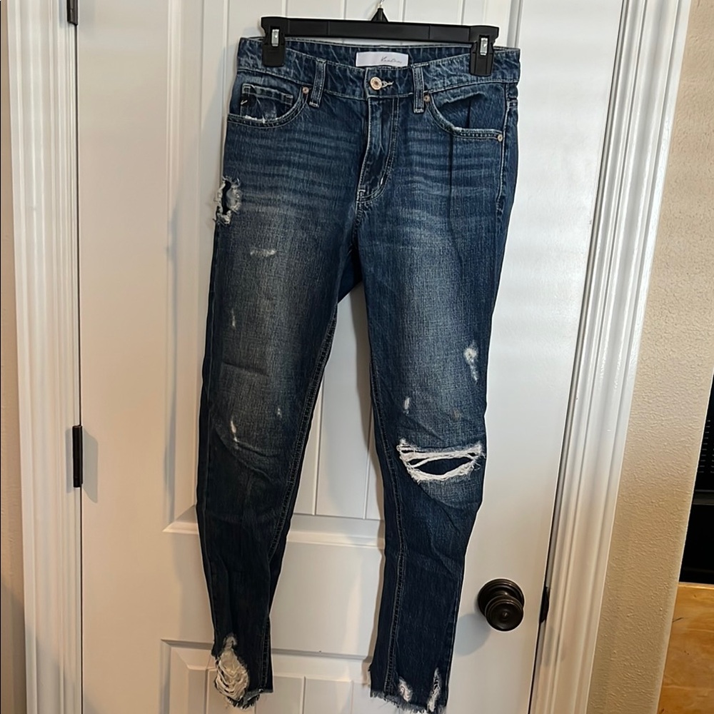 Distressed Blue Jeans